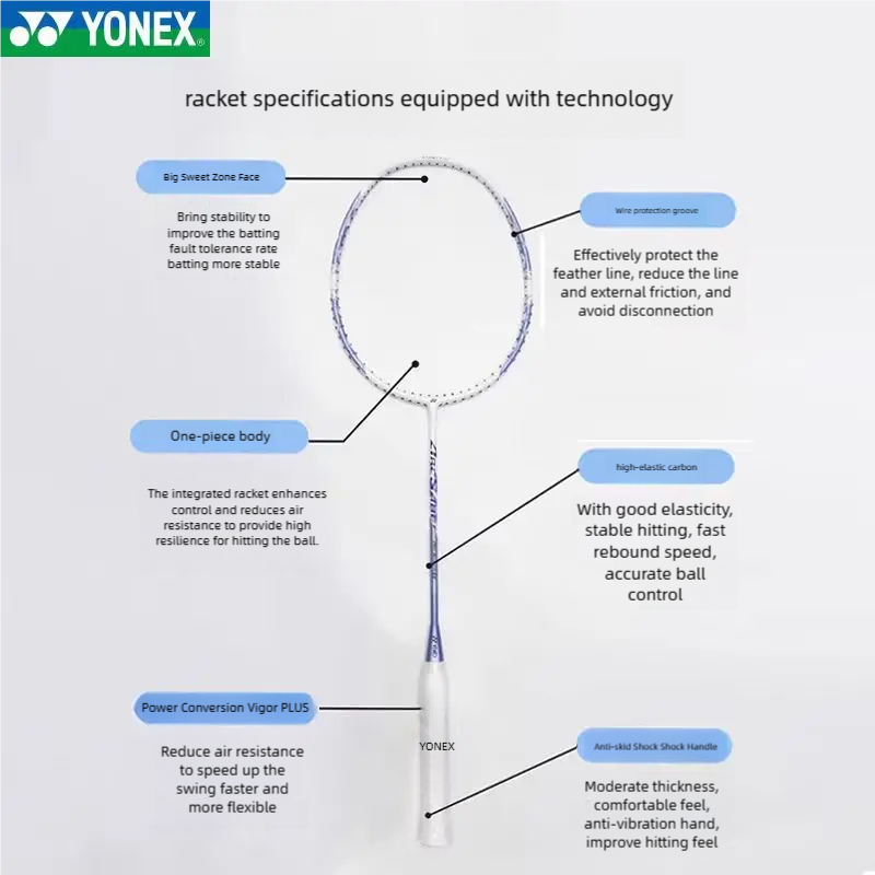 Raquete de badminton YONEX ARC - Yonex Racket Carbon avaliação e preço